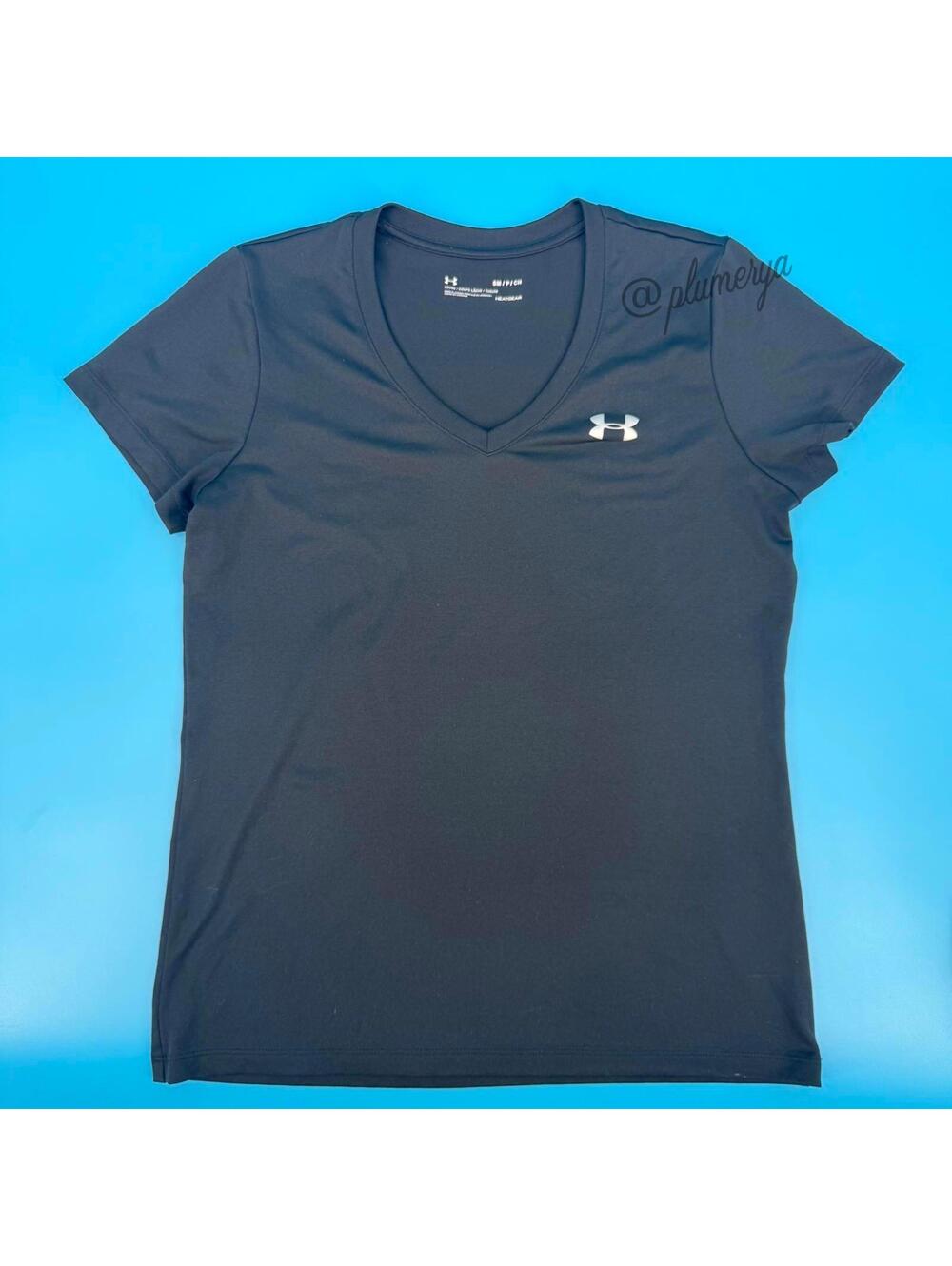 Under Armour Heatgear Women’s UA Tech V-Neck Short Sleeve Shirt Black Size